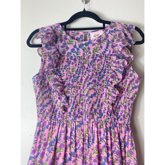 BANJANAN DRESS SMALL PURPLE MILKMAID WEST COUNTRY COASTAL COTTAGECORE - Picture 7 of 16